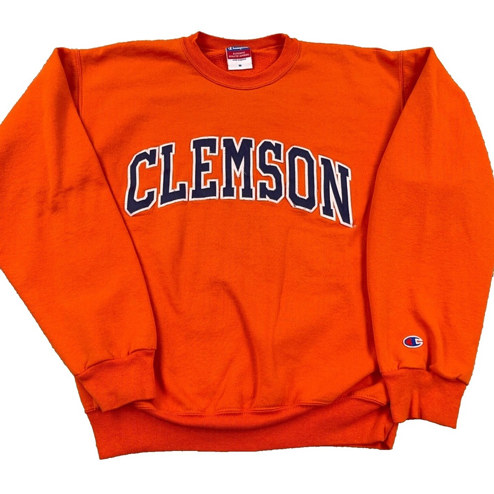 Vintage Clemson Tigers Sweatshirt Men Medium Crewneck Sweater Y2K Cotton Adult *